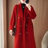 Double-Sided Wool Lapel Coat: Women's Slimming Double-Breasted Mid-Length for Autumn/Winter