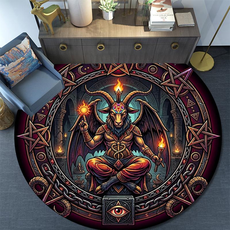Occult Ritual Symbolism Round Area Rug Under Office Chairs Bedroom Living Room Home Decor