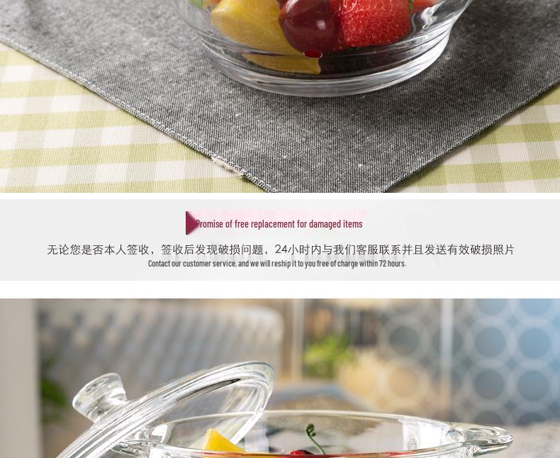 Heat-Resistant Crystal Cookware Set: 2.5L Tempered Glass Pot with Handles, 1.5L Soup Bowl, 1L Pot, Each with Lids, Three Upgraded Sizes.