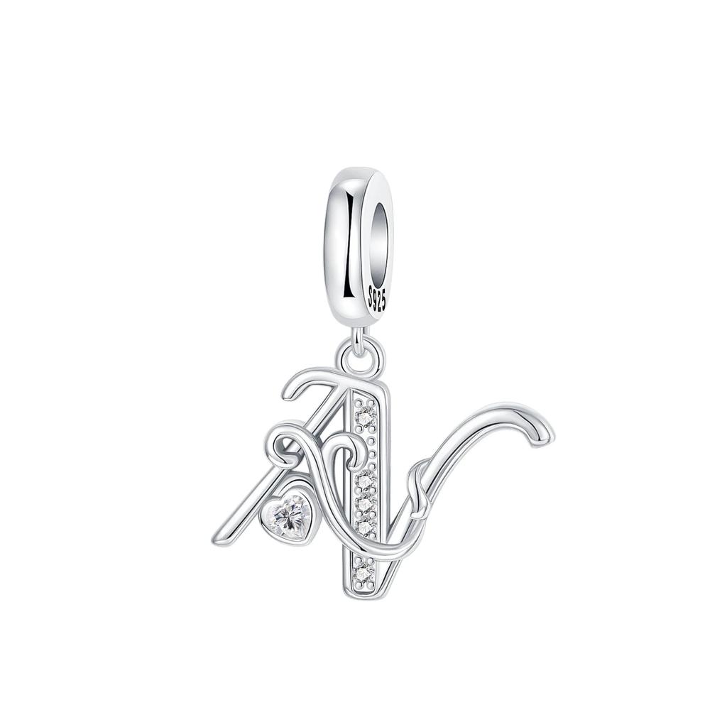 Originale DIY A-Z Alphabet Anhänger Perle Kupfer Eingelegter Zirkon Liebesbriefe Dangle Schmuck Geschenk Passend für Armreif
