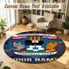 Round Rug Custom NameCoventry City FC Pattern Non Slip Carpet Home Floor Decor