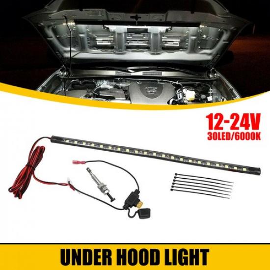 Universal LED Car Repair Under Truck Hood Engine Bay Strip Light +Switch Control