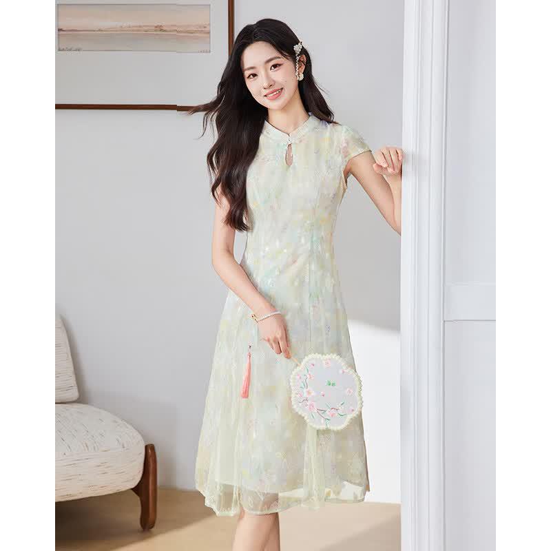 IEF Petite New Chinese Style Elegant Dress