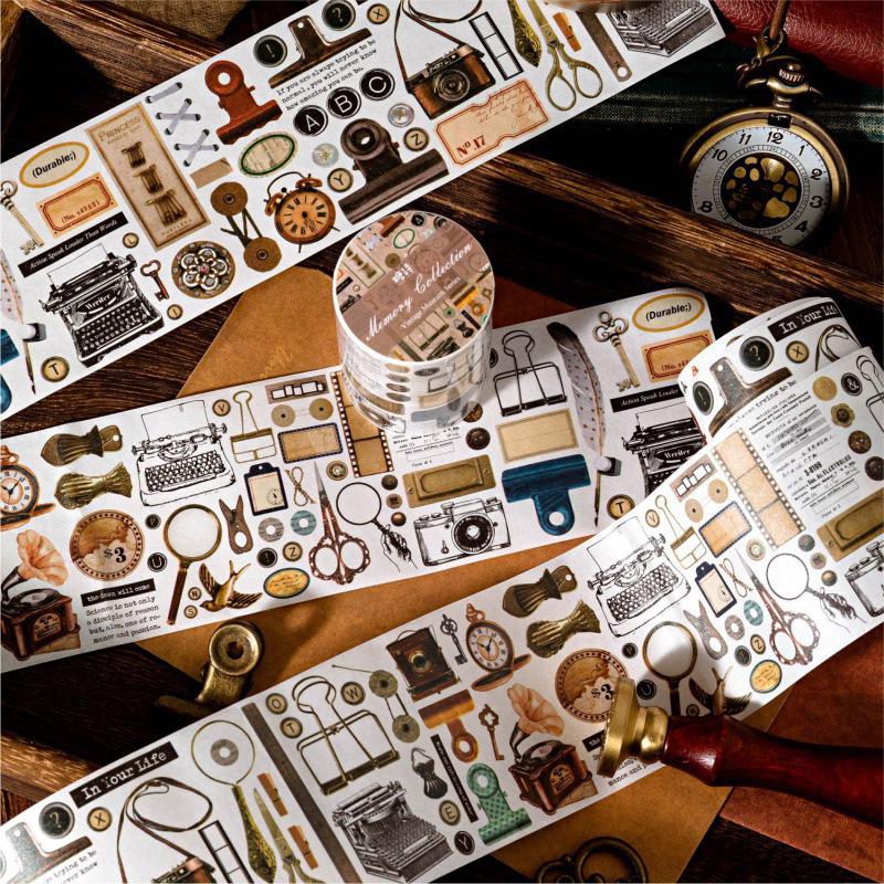 Retro Scenery Washi Tape: Sugar Poetry & Creative Plant Collage for DIY Journals