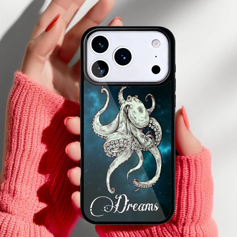 Marine Life Ocean Octopus soft Phone Case for iPhone 17 16 15 14 13 Pro Max Back Cover for 12 11 Pro Coque