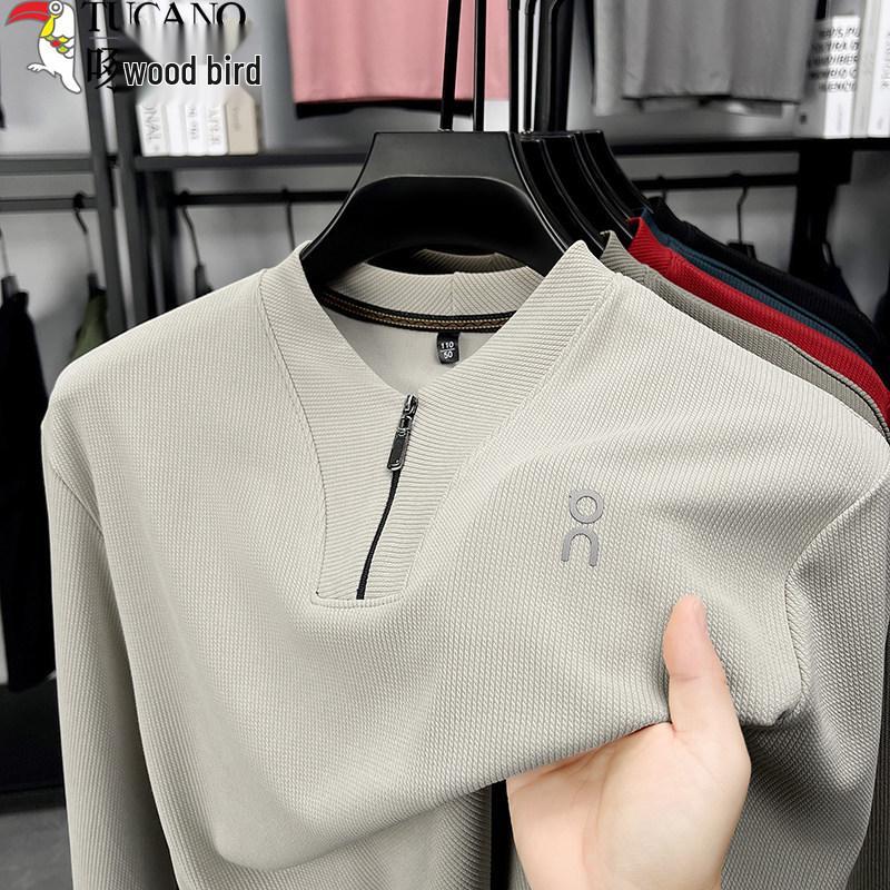 Woodpecker Herren Hoodie mit halbem Reißverschluss, Stehkragen und langen Ärmeln - Frühjahr/Herbst Kollektion 2025