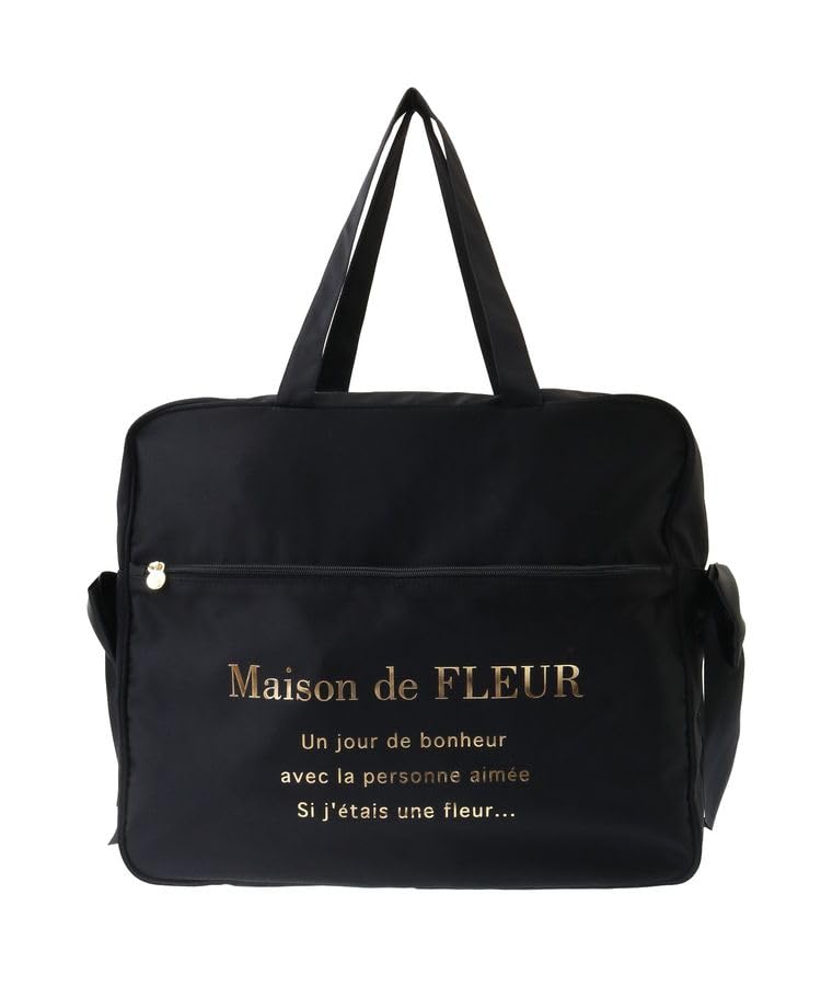 

[Maison de Fleur] Tote bag, satin carry-on bag, women s, black