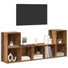 Wall Mounted TV Cabinet Set 3 Pcs Brown Particleboard