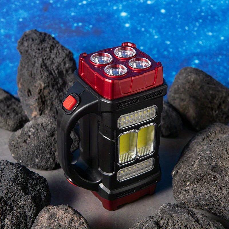 4-in-1 Solar LED Flashlight with Front and Rear Dual Lights,Emergency Power Supply,Digital Display,Heavy-duty Portable Light for Camping,Hiking