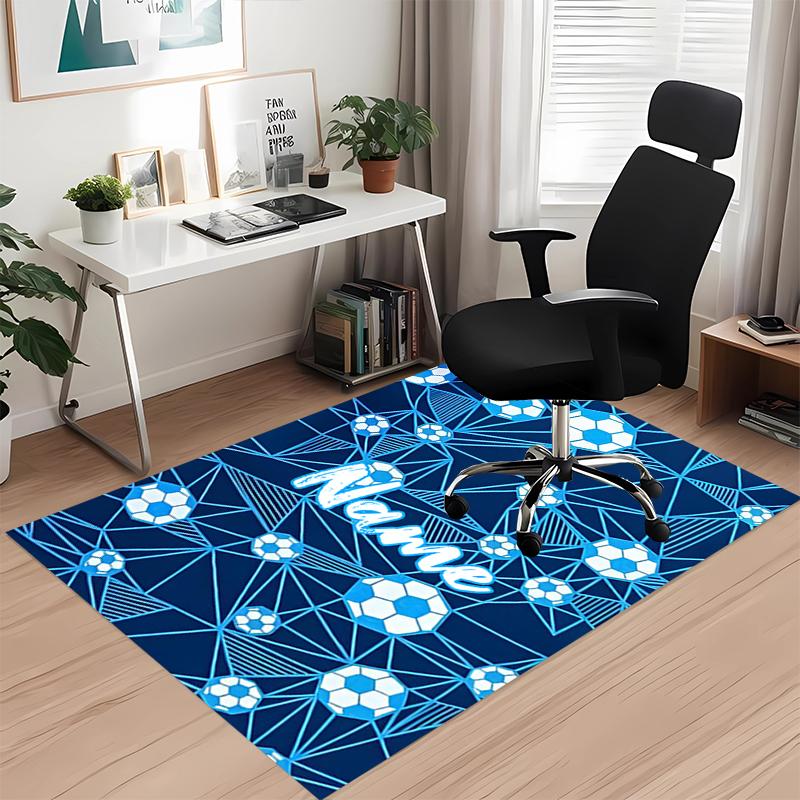 Custom Name Soccer Printed Carpet, for Office Chair Living Room Bedroom Kitchen Room Decor Gifts.