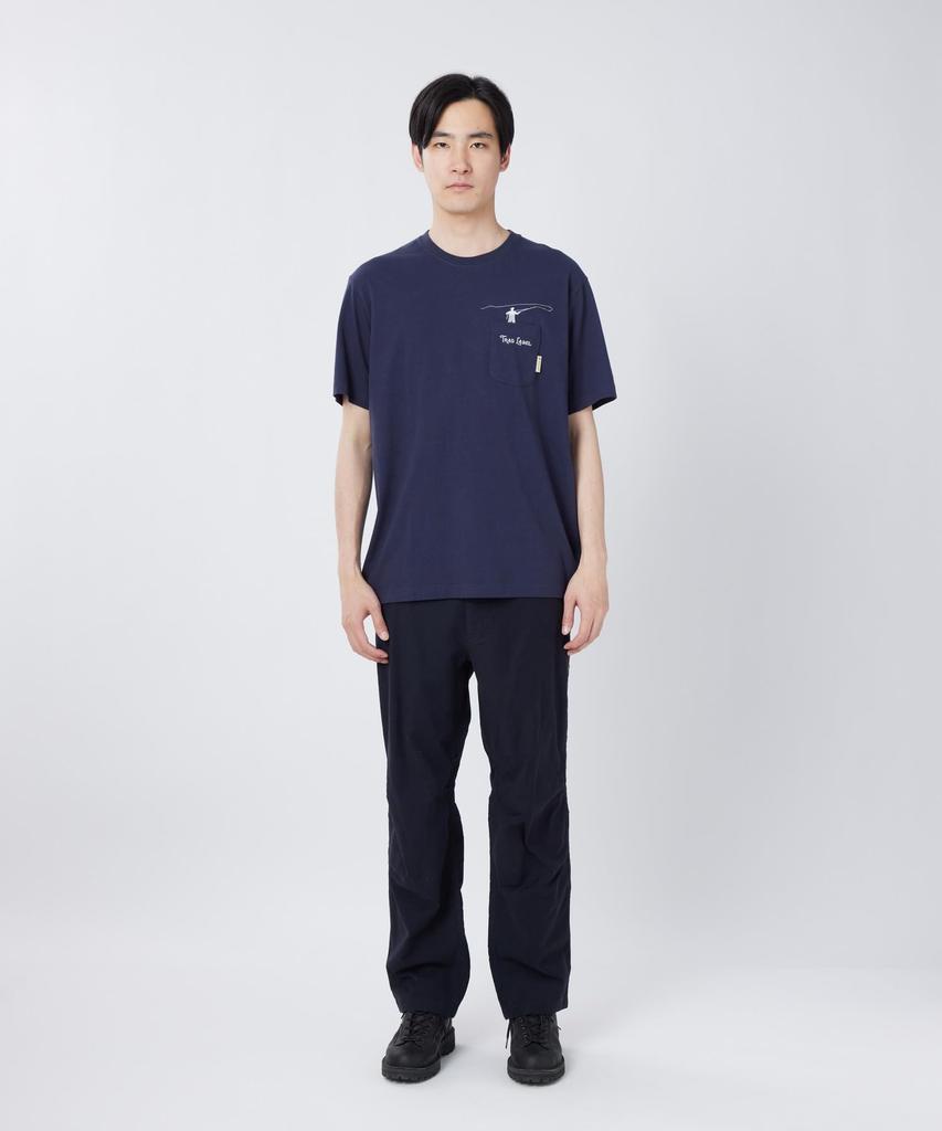 Trad Label Cast Light Short Size INDIGO [Snow Peak] T-Shirt SPTL-TS-26SU903 T-shirt, Sleeve, Men's/Women's, M,