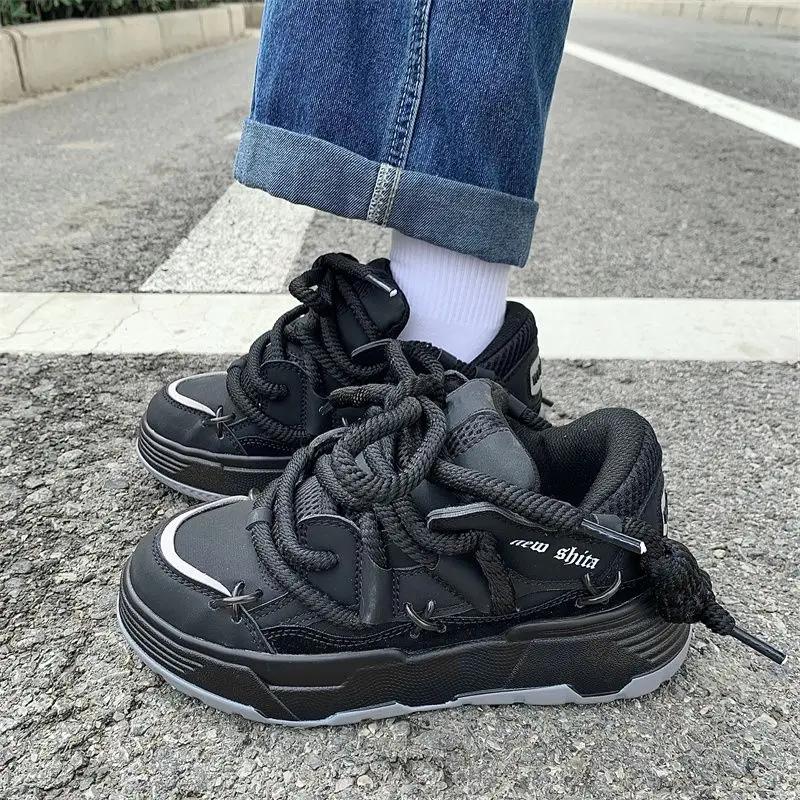 

Модная унисекс обувь для женщин и мужчин, массивные кроссовки, роскошный дизайн, парная обувь, хлебные туфли, tenis de mujer 36 чёрный