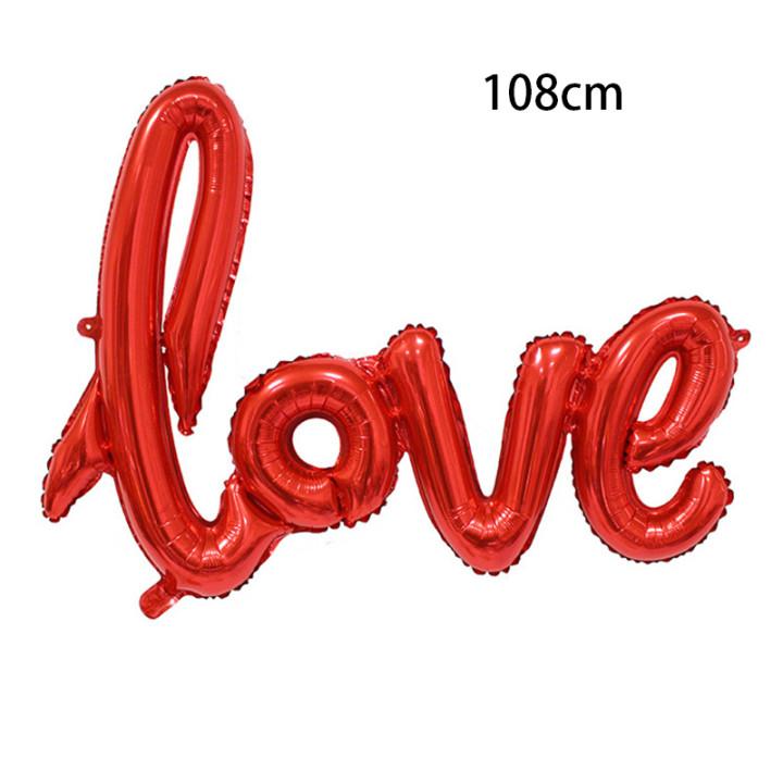 LOVE Letter Foil Balloon Lipstick Red Lip Foil Balloon Anniversary Wedding Valentine's Day Birthday Party Decoration Bridal Ball