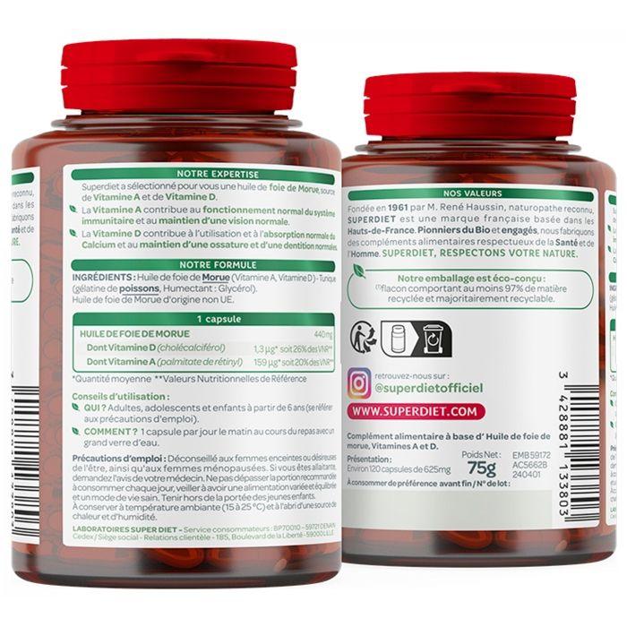 Superdiet Huile De Foie De Morue 120 Capsules