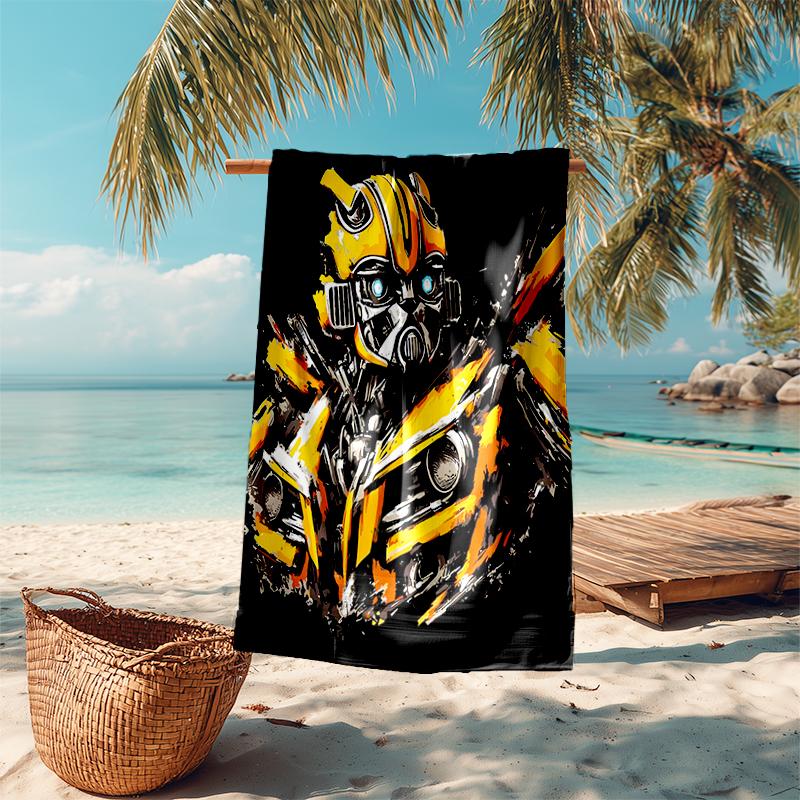 Beach Towel with Bumblebee and Optimus Prime3 Pattern - soft,absorbent,machine washable Lightweight&Modern,swimming,Travel Essentials