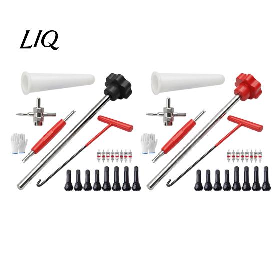 TR414 Valve Stems 23Pcs Tire Stem Tool Set, Quick Change Installer Kit with TR413/TR414 Repair Stems, 4-Way Core Removal for Cars Motorcycles