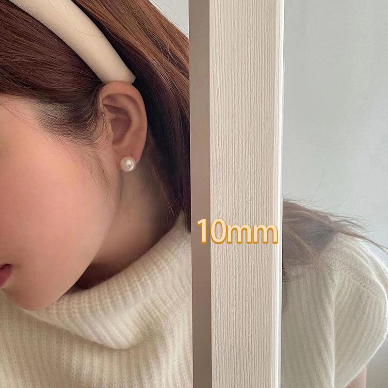 Shijia 2023 Boucles d'oreilles rétro en perles avec aiguille en argent 925 - Bijoux élégants haut de gamme pour femmes