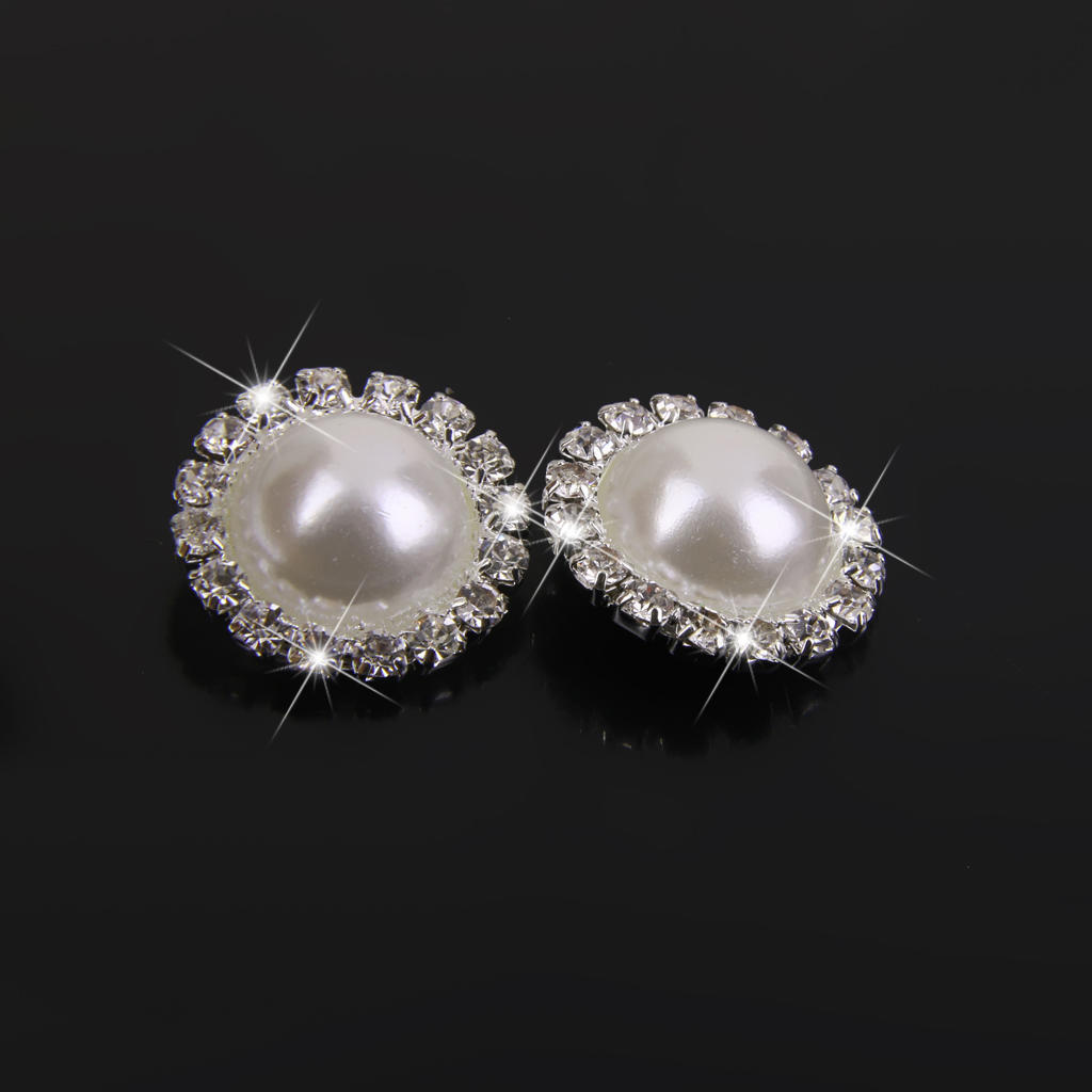 10Pcs 14mm Round Pearl Rhinestone Shank Button Sewing Craft Embellishment DIY 10Pcs 14mm Round Pearl Rhinestone Shank Button Sewing Craft Embellishment DIY