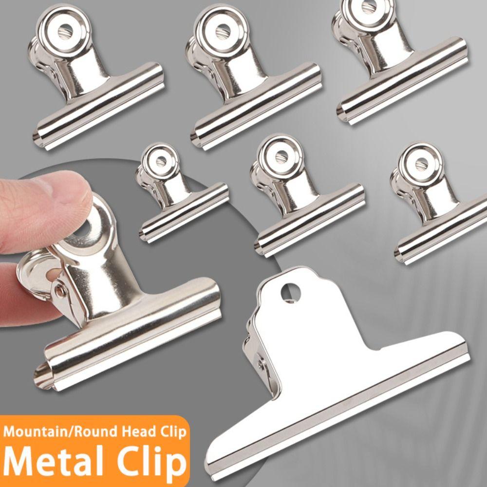 Multifunctional Stainless Steel Metal Binder Clips Multi-size Round/Flat/Mountain Head Paper Clips Seal Clip Home Office School