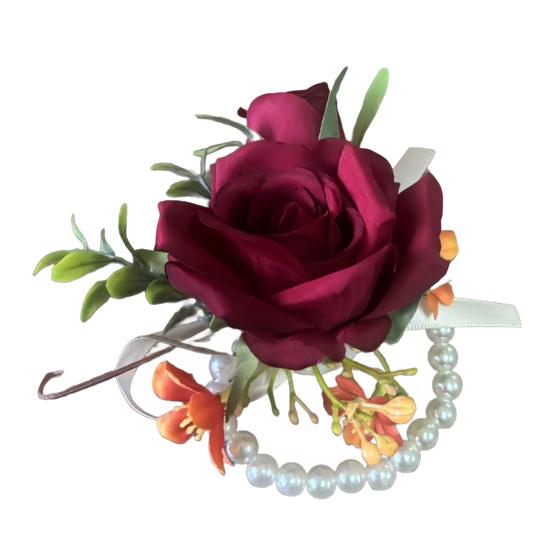 Yousheng White Rose Wedding Boutonniere, Elegant Wrist Corsage, European Style Silk Flower for Bride Groom Bridesmaid Groomsman Parents