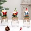 Christmas Themed Resins Dwarf Gnomes Figurine Candy Jar Glass Cookie Food Storage Container Table Decors Ornament Gift