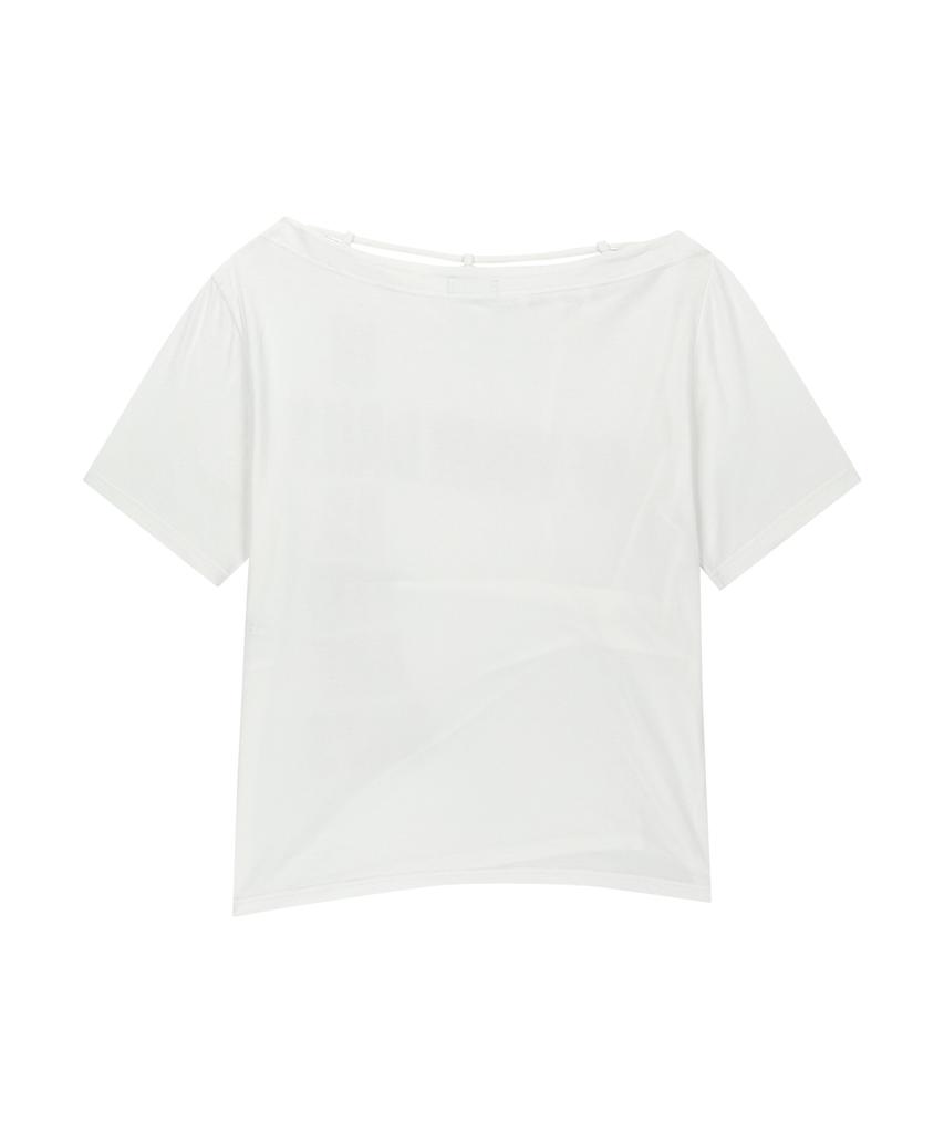 Aejeuyua Point Buckle One-Shoulder Tee White