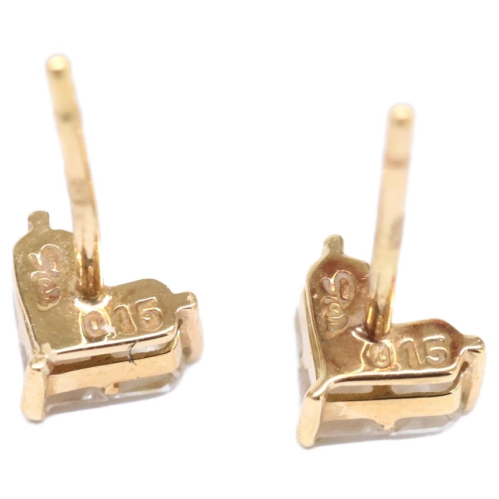 STAR JEWELRY Beautiful K18 Mysterious Heart 0.15ct Diamond earring Yellow GoldUsed