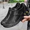 Fashion Handmade Leather Men Casual Shoes High Quality Genuine Leather Loafers for Men Flats Comfy Breathable Non-Slip Men Work Shoes