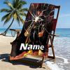 Custom Name Personalized Superhero movies Print Beach Towel, for Trip Camping Beach Party Home Decor, Birthday Gift for Family & Friends