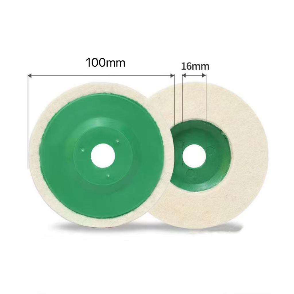 

2pcs 4 Inch Wool Polishing Felt Pads for 5/8 Inch Shaft Angle Grinder Metal Marble Wood Polishing