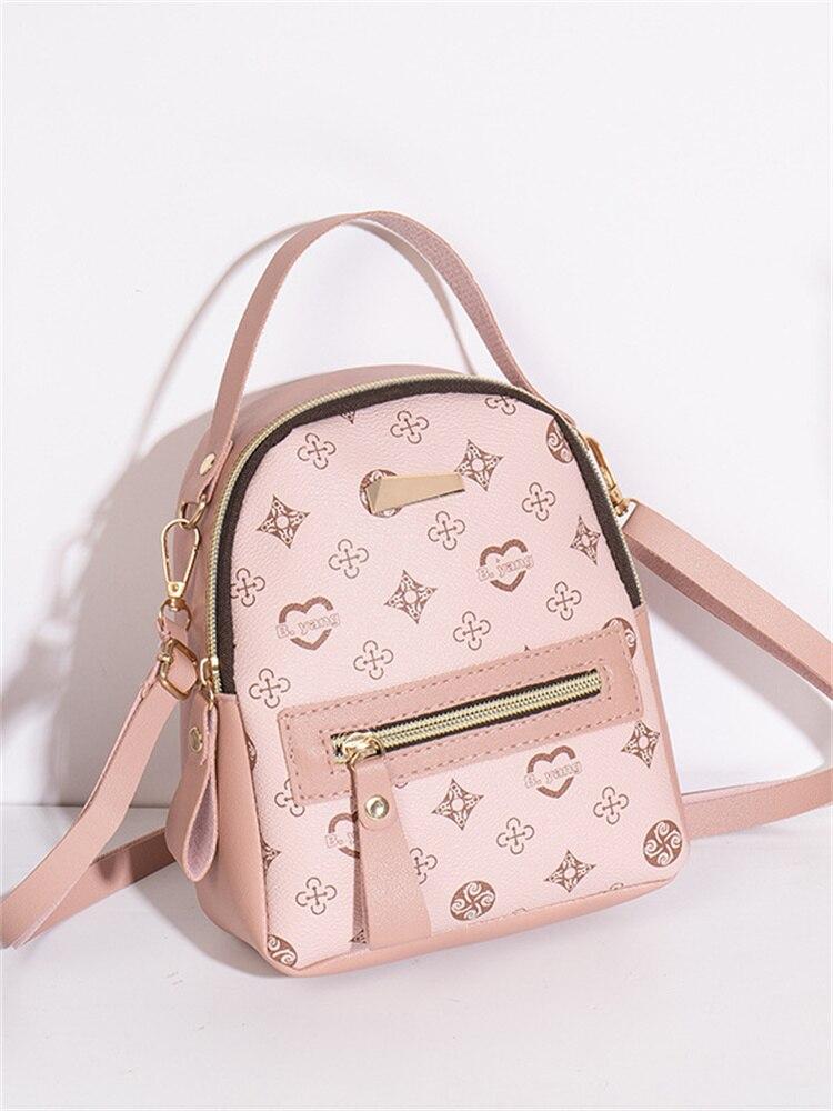 

Fashionable Backpack Bag Fresh Sweet Student School Bag Double Layer Large Capacity Casual Daily Cell Phone Coin Purse