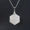 Crystal Gemstone Hexagram Black Yorite Pendant Necklace Cut Polyhedron Pendant N532