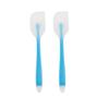 Gosinnmei Spatula, Silicone One-Piece Molded Spatula, Heat-Resistant Cream Spatula and Cake Shovel Scraper, Baking Utensils, Set of 2 (Blue)