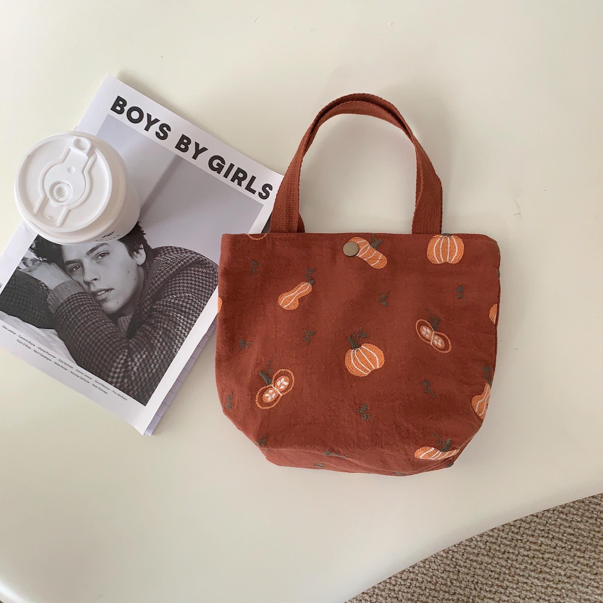 

Literary and leisure hand-carried small bag to work Bento bag Women s sundries storage bag Portable small cloth bag