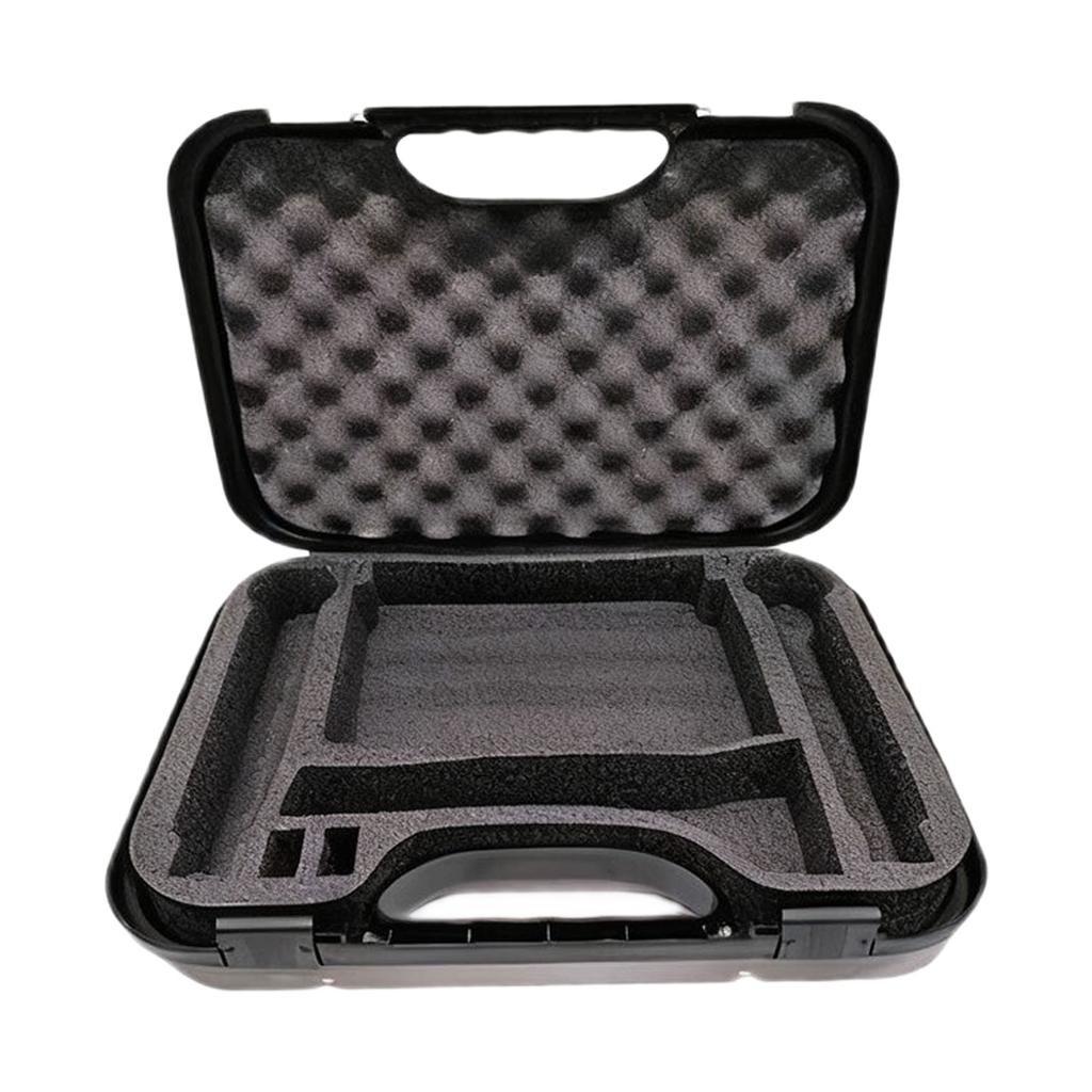Strong Plastic Microphone Travel Case with Shock Absorbing Interior & Secure Locking Mechanism for Device Transportation