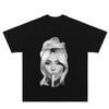 2026 Spring_Summer Kim Kardashian Tee - A Printed Short-sleeved Cotton American-style V-neck T-shirt By Kim Kardashian