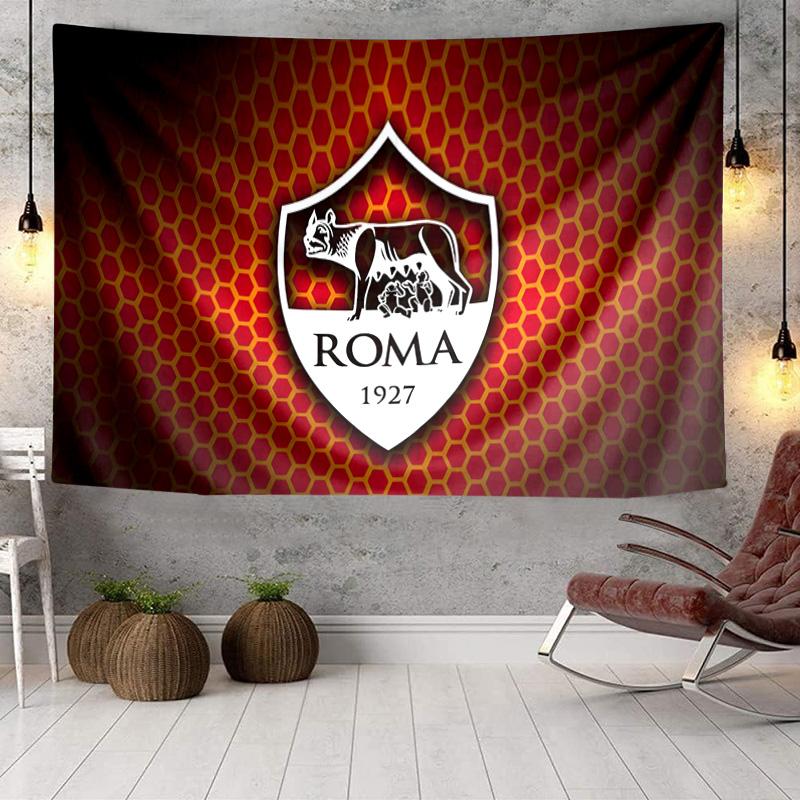 Roma Football Club Emblem Tapestry, Unique Design Tapestry, Wall Decor for Bedroom,Livingroom, Playroom,Heartwarming Fan Holiday Gifts