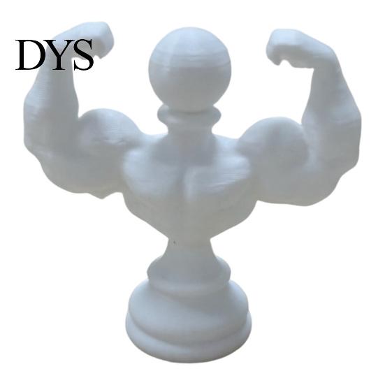 Sturdy Plastic Display Items 3D Printed Muscular Man Chess Pieces, Creative Muscle Figurines, Resin Sculpture Ornaments for Personalized Gaming Table