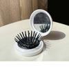 1Pcs Folding Air Bag Comb With Mirror Travel Clamshell Hairbrush Hairdressing Hair Care Massage Relax Comb Cosmetic Styling Tool