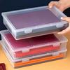 3-Pack A4 File Organizer Boxes, Clear Plastic Rectangular Desk Storage with Flip Lid, Multi-Purpose Non-Waterproof Document Box