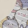 3pcs Fitted Sheet Set Cute Cat Faces Pattern Print Wrinkle Resistant Bed Sheet With Pillowcases For Bedroom Decor
