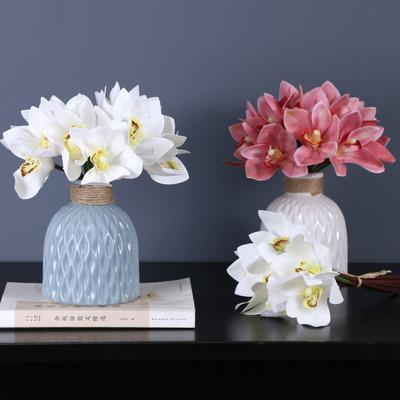 Kunstbloemen Cymbidium Boeket Latex Nepbloem Huis Woonkamer Slaapkamer Decoratie Simulatie Cymbidiums Groene Plant