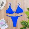 New Sexy European & American Solid Color Underwire Bikini Women's Swimsuit