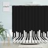 Modern Black White Geometric Shower Curtain Piano Notes Abstract Pattern Bathroom Decor Hook Waterproof Polyester Screen For Made Of