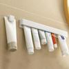 Wall Mount Bathroom Long Toothpaste Holder Multifunctional Space-Saving Toothpaste Rack