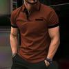 men's new summer minimalist striped printed comfortable breathable polo shirt outdoor casual top