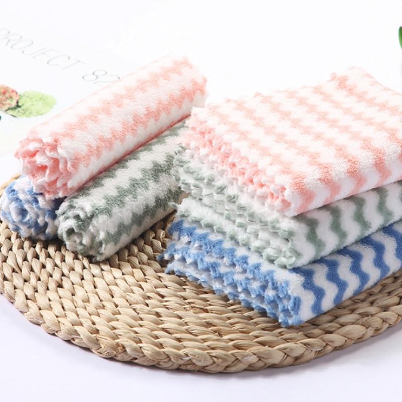 1/5/10Pcs Kitchen Cleaning Rag Dish Washing Cloth Scouring Pad Dry and Wet Kitchen Cleaning Towels