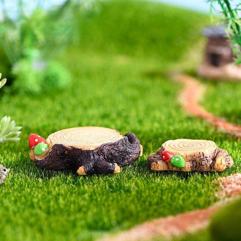 1 Piece of Resin Handicraft Stump Micro Landscape Small Ornament Landscape Bonsai Gardening Accessories Home Decoration