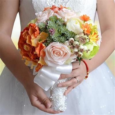 Trandafiri Crystal Pearl Bridesmaid Mireasa Buchet Mireasa Mătase