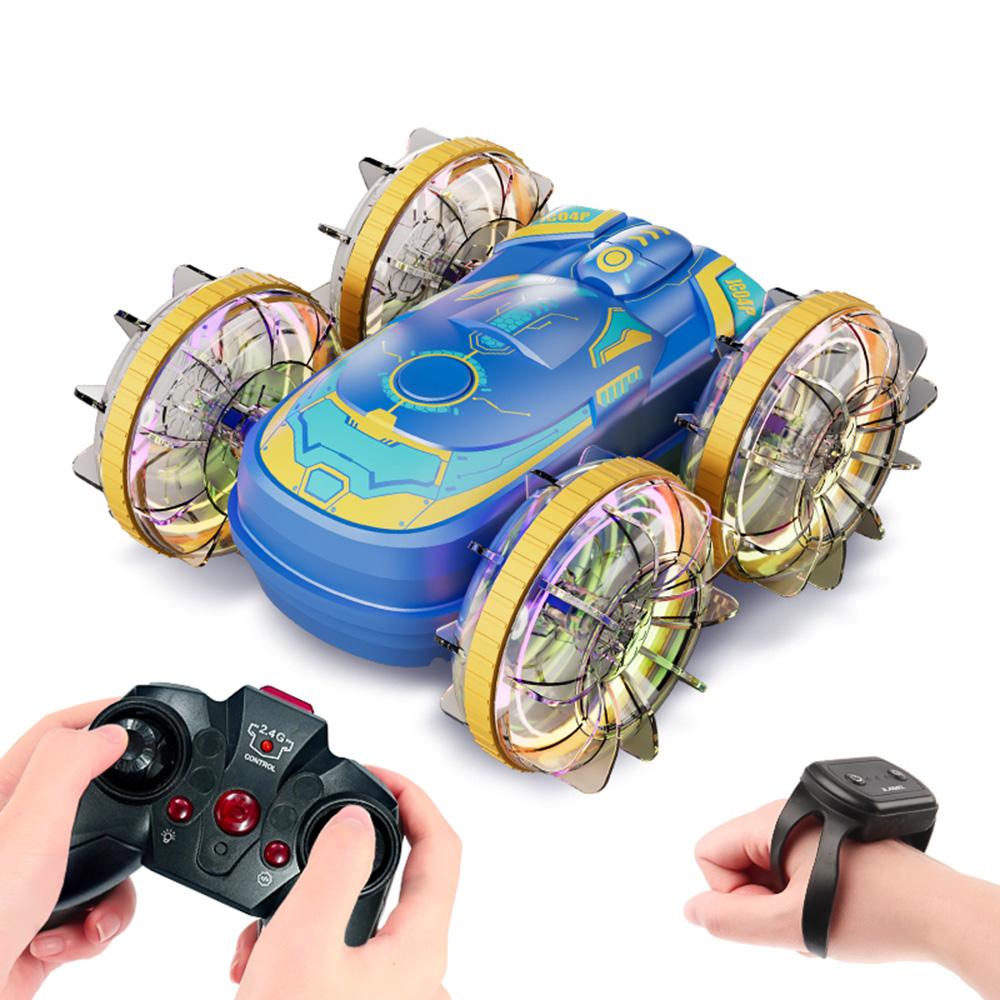 

JC04P 2.4G Remote Control 4WD Amphibious Stunt Car Toy with LED Lights, Dual Controller (CE/CPC/ASTM/EN71 Certified) Blue